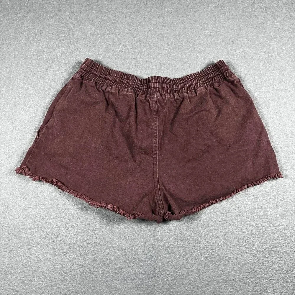 Volcom Women's Brown and Burgundy Shorts - Picture 2 of 6
